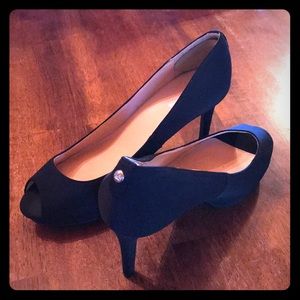 Liz Claiborne Black Open Toe High Heel Pump 8.5